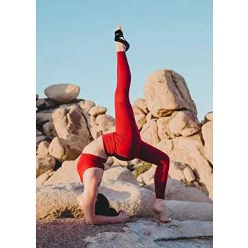 ABIRAM Yoga Socks Toeless Non-Slip Grips & Straps, for Pilates, Barre, Ballet, Bikram, Workout for Women