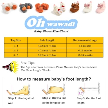 Ohwawadi Baby Girl Bow Booties Cozy Fleece Infant Baby Slippers Soft Warm Socks Shoes Newborn Crib Shoes White 0-6 Months