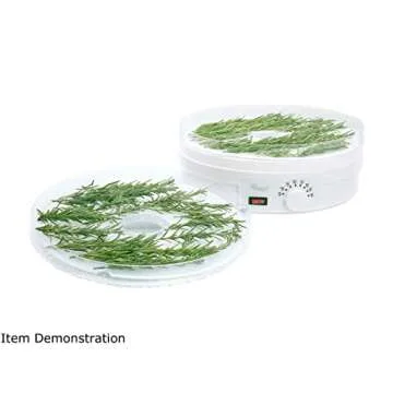 Rosewill Food Fruit Dehydrator Machine, Portable Electric Adjustable Thermostat, BPA Free, 5 Tray, Clear and white