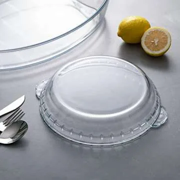 Sweejar 2 Pack Glass Pie Pan for Baking, 9.5 Inch