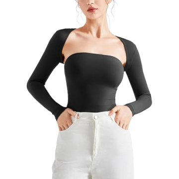 SUUKSESS Women 2 Piece Long Sleeve Bolero and Tube Top Set for Stylish Outings