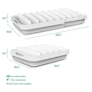 EVERIE Adjustable Lid Organizer for Kitchen Cabinets