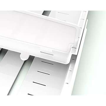 EVERIE Extendable Food Container Lid Organizer for 12'' Deep Cabinets, Adjustable Length 13.4" - 20.5", GS01-SS