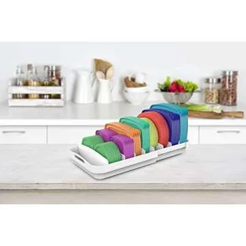EVERIE Adjustable Lid Organizer for Kitchen Cabinets