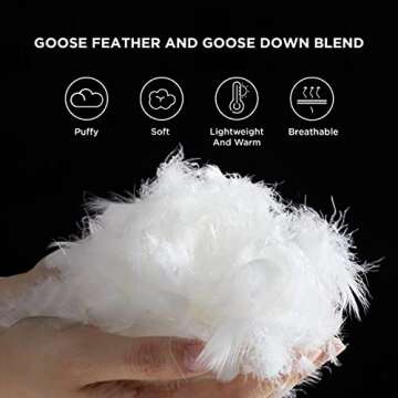 Bedsure Goose Feather Down Comforter King Size - All Season Duvet Insert with 8 Corner Tabs, 100% Cotton Fabric, Machine Washable (106x90, 60 Oz)
