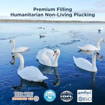 Bedsure Goose Feather Down Comforter King Size - All Season Duvet Insert with 8 Corner Tabs, 100% Cotton Fabric, Machine Washable (106x90, 60 Oz)