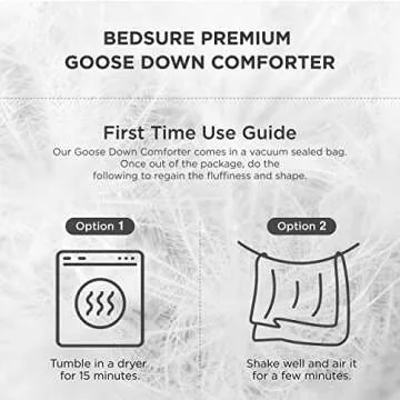 Bedsure Goose Feather Down Comforter King Size - All Season Duvet Insert with 8 Corner Tabs, 100% Cotton Fabric, Machine Washable (106x90, 60 Oz)