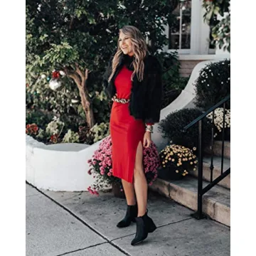 The Drop Alyssa Fitted Funnel Neck Midi Bodycon Dress