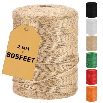 805FT Natural Jute Twine String - Versatile, Eco-Friendly Rope for Crafts