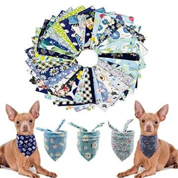 PET SHOW 50pcs Bulk Boys Small Dog Bandanas Male Cat Puppies Bibs Washable Cotton Triangle Head Scarfs Wholesale Medium Dogs Bandana Photo Prop Grooming Accessories