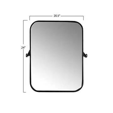 Creative Co-Op Metal Framed Pivoting Wall Mirror, Black