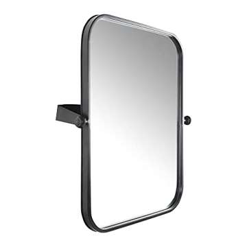 Creative Co-Op Metal Framed Pivoting Wall Mirror, Black