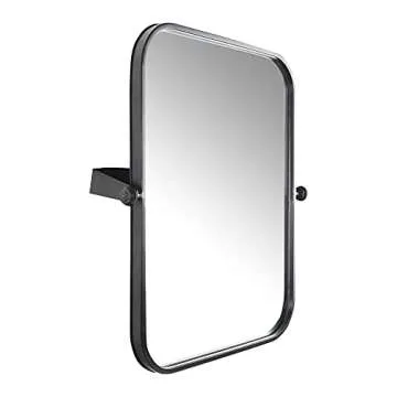 Creative Co-Op Metal Framed Pivoting Wall Mirror, Black