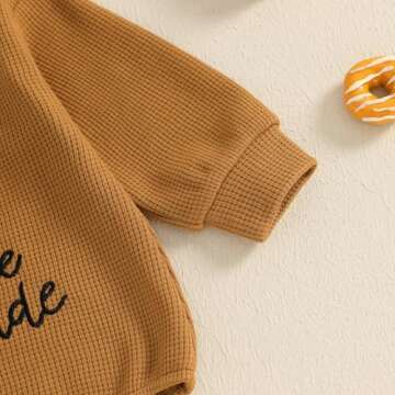Honganda Baby Boy Girl Thanksgiving Outfit My Rolls are Handmade Turkey Romper Sweatshirt Onesie Fall One Piece Clothes (Brown, 3-6 Months)