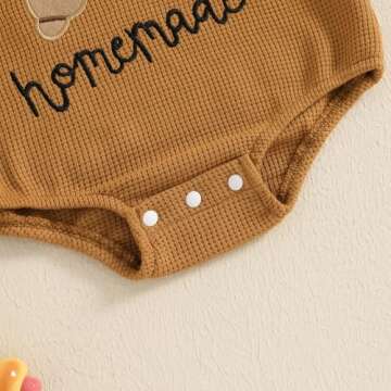 Honganda Baby Boy Girl Thanksgiving Outfit My Rolls are Handmade Turkey Romper Sweatshirt Onesie Fall One Piece Clothes (Brown, 3-6 Months)