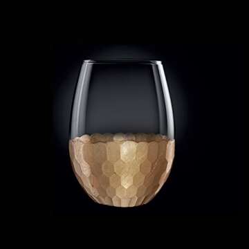 Fitz and Floyd Daphne Stemless Wine Set of 4 – Elegant Lead-Free Matching Drinkware for Everyday &...