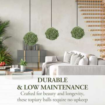 MyGift Decorative Boxwood Topiary Set of 4 - Maintenance-Free