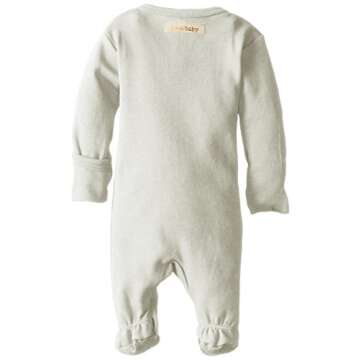L'ovedbaby Unisex-Baby Organic Cotton Footed Overall, Stone, 0/3 Months