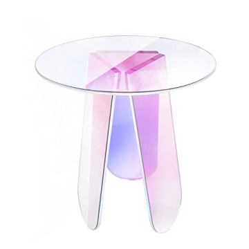 RAINBEAN Iridescent Acrylic Coffee Table for Modern Spaces
