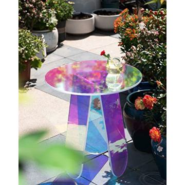 RAINBEAN Iridescent Acrylic Coffee Table for Modern Spaces