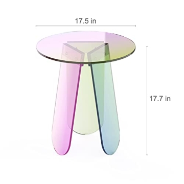 RAINBEAN Iridescent Acrylic Coffee Table for Modern Spaces
