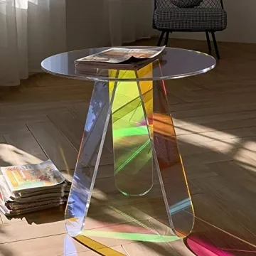 RAINBEAN Iridescent Acrylic Coffee Table for Modern Spaces