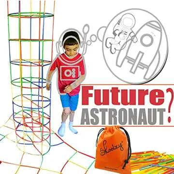 Skoolzy Connecting Straws Building Kit for Kids - STEM Activity Toy