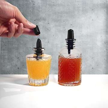 Kitchen Queen Syrup Bottles Set of 2 - Glass Dispensers with Leak-Proof Lids and Pour Spout - Perfect for Coffee Syrups, Honey, Condiments, and Olive Oil