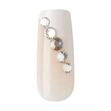 KISS Premium Classy Fake Nails French Manicure Set with Jeweled Rhinestone Nail Art Accents, Gorgeous', 30 Glue-On Nails 1 Count (Pack of 1)