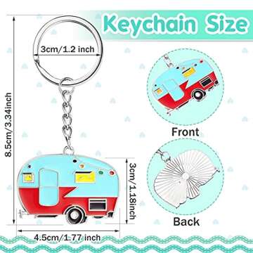 Hicarer Camper Keychain Set - Retro Travel Trailer Accessories