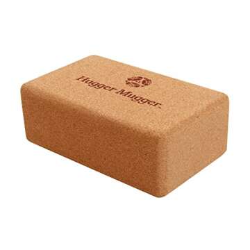 Hugger Mugger Cork Yoga Block - Naturally Grippy Texture, Durable, Made from Renewable Cork, Rounded Edges for Comfort, Great for Sweaty Hands BL-CORK
