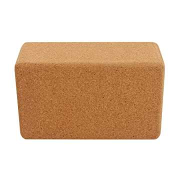 Hugger Mugger Cork Yoga Block - Naturally Grippy Texture, Durable, Made from Renewable Cork, Rounded Edges for Comfort, Great for Sweaty Hands BL-CORK
