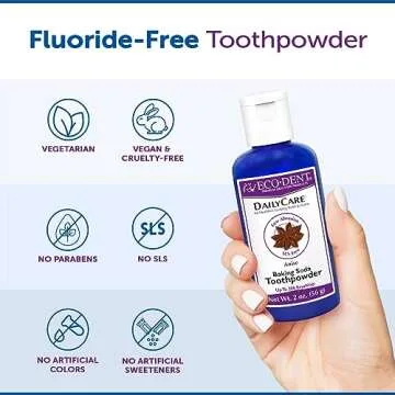 Eco-Dent DailyCare Baking Soda Toothpowder, Anise – SLS & Fluoride-Free Toothpaste Powder with Minerals & Essential Oils, Toothpaste Alternative + DailyRinse Single-Use Pack