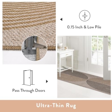 Lahome Modern Rainbow Easy Jute Rug for Every Space