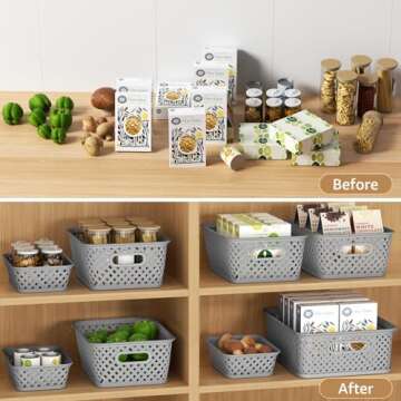 MaxGear Sturdy Plastic Storage Bins for Organizing