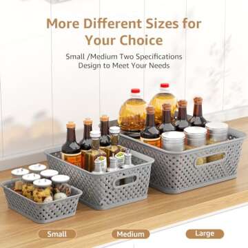 MaxGear Sturdy Plastic Storage Bins for Organizing