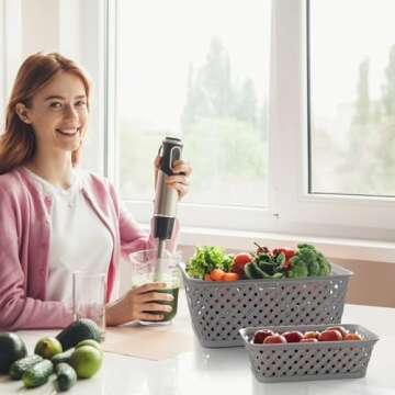 MaxGear Sturdy Plastic Storage Bins for Organizing