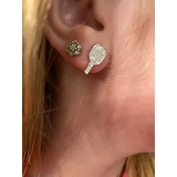 Classic and Elegant Pickleball Paddle Earrings Fashion Jewelry Sterling Pickleball Earrings for Women Makes a Great Pickleball Gift for Women