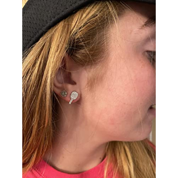Classic and Elegant Pickleball Paddle Earrings Fashion Jewelry Sterling Pickleball Earrings for Women Makes a Great Pickleball Gift for Women