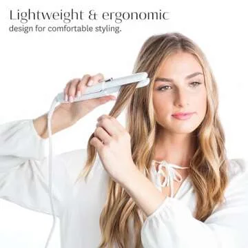 T3 SinglePass Compact Portable Flat Iron with Travel Cap - Ceramic Straightening and Styling Iron with Auto World Voltage