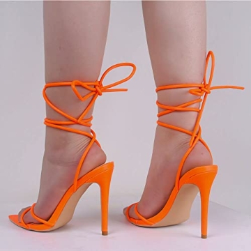 Bold GENSHUO Women’s Sexy Neon Strappy Heels