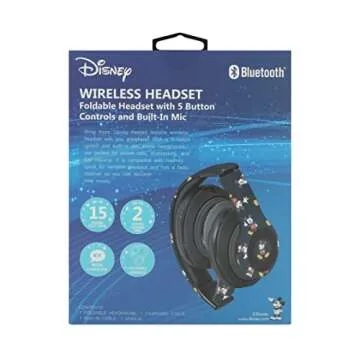 Disney Mickey Mouse Bluetooth Headphones Over Ear, Wireless and Wired Foldable Headset Built-in Microphone - (Parent) Holiday Christmas Birthday Gift Adults Kids - Audifonos Auriculares Inalambricos