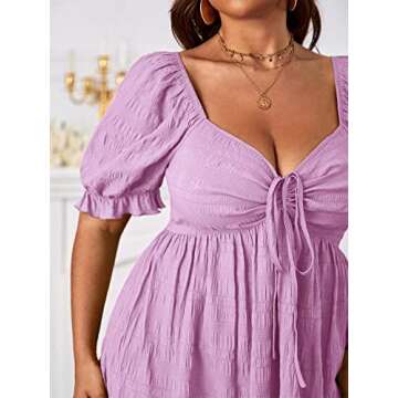 SOLY HUX Plus Size Sweetheart Neck Midi Dress for Summer