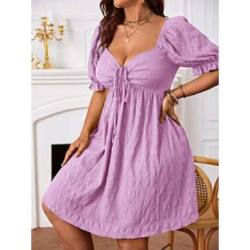 SOLY HUX Plus Size Sweetheart Neck Midi Dress for Summer