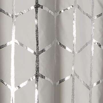Intelligent Design Raina Total Blackout Metallic Print Grommet Top Single Curtain Panel Thermal Insulated Light Blocking Drape for Bedroom Living Room and Dorm 1 Piece, 50x84, Grey/Silver