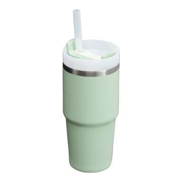 Stanley Quencher H2.0 Tumbler with Straw 14 oz | Twist On 3-Way Lid | Cupholder Compatible for Travel | Insulated Stainless Steel Cup | BPA-Free | Matcha Cream