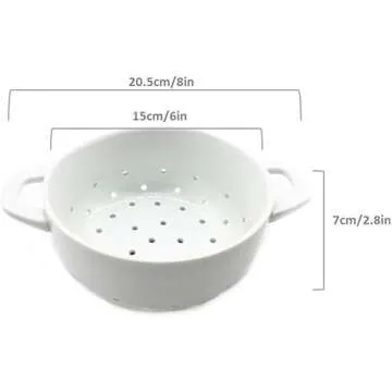 Fyuan Ceramic Colander Kitchen Strainer Bowl - 6 Inch