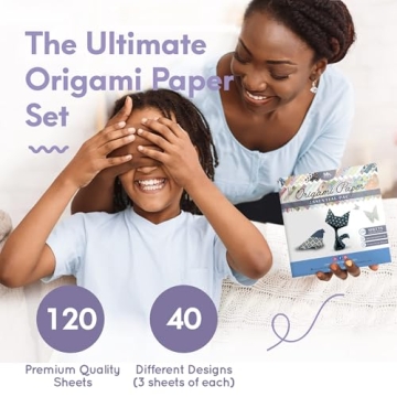 Vibrant Origami Paper Set - 120 Sheets for All Ages