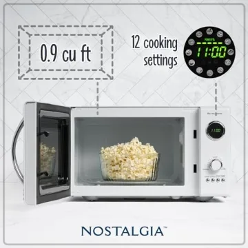 Nostalgia Retro Microwave Oven - Stylish 800-Watt Kitchen Essential