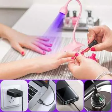 AORAEM U V Nail Lamp Portable U V Light for Gel Nails Gooseneck Plug in Lamp Nail Dryer Gooseneck U V Lamp for Gel x Nails Three Level Timing U V Lamp for Gel Nail Home DIY